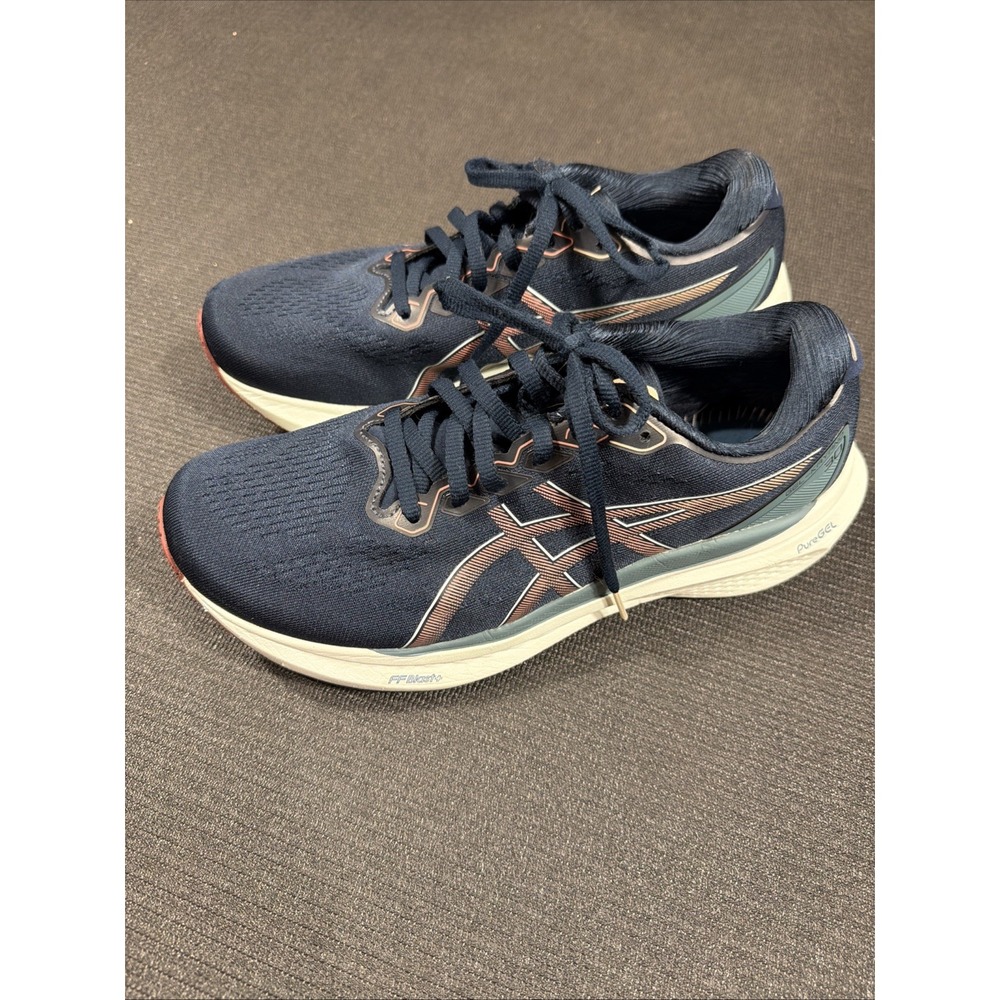 Asics Gel-Kayano 30 Shoes Womens Size 9 Navy Blue Pink Athletic Running Sneakers